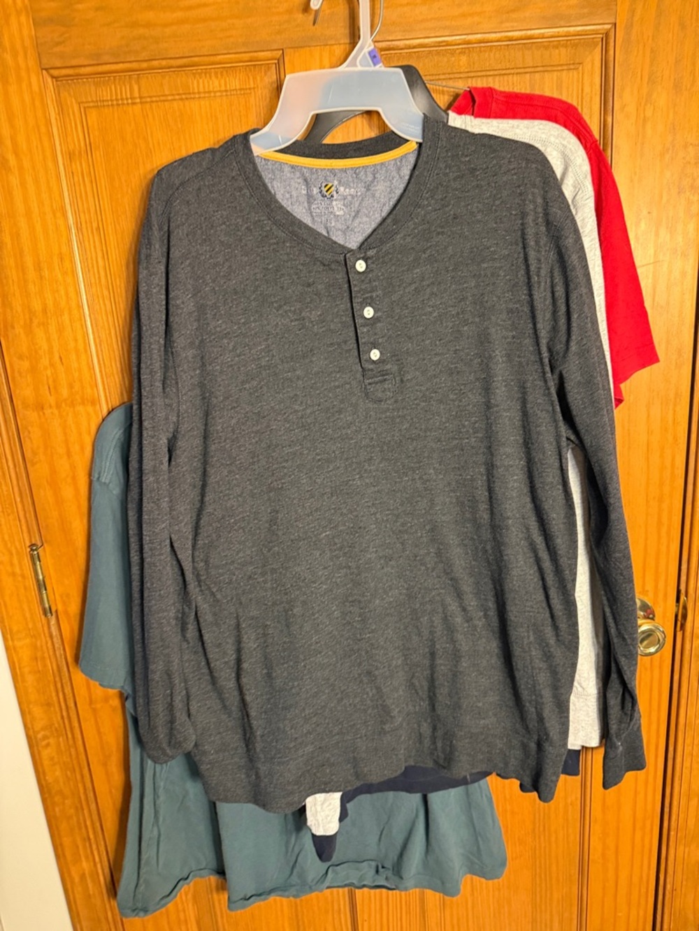 Club Room Charcoal Gray Long-Sleeve Henley Shirt